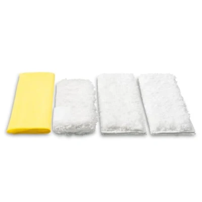 Image of Kärcher Set of 4 Premium Velour Micro Fibre Cleaning Cloths For Steam Cleaners Specifically Designed Kitchen
