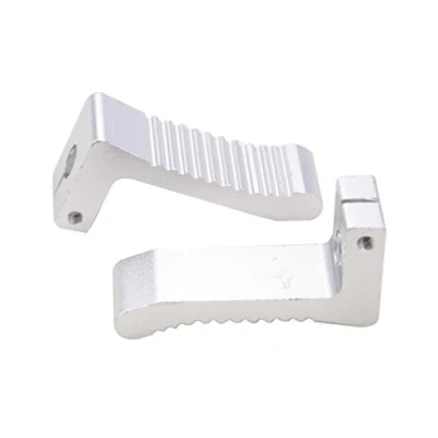 Image of GOOFIT 1 Pair Small foot Peg 7 shaped pedals for 2 Stroke 47cc 49cc Pocket Bike Silver