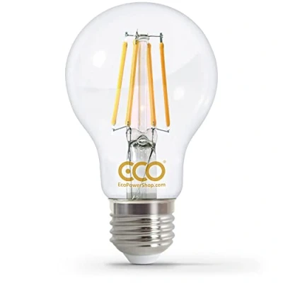 Image of ECO 40W Energy Saving Light Bulb, Low 4W Filament LED, 400 Lumen, Clear Glass, Warm White (2700K), E27 Edison Screw, 25000Hrs Lifetime. (1x Bulb Pack).