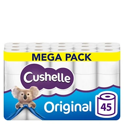 Image of Cushelle Original Toilet Paper Bulk Buy, 45 White 2 ply Rolls