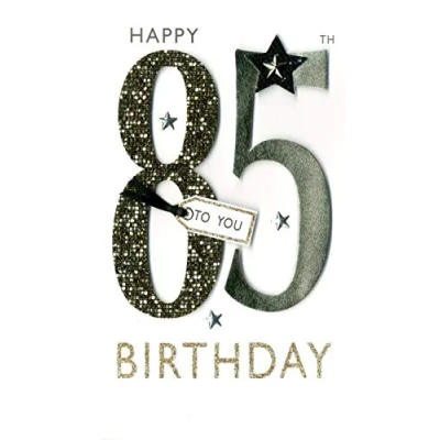 Image of 85th Birthday Greeting Card Hand Finished Champagne Range Cards JGS655