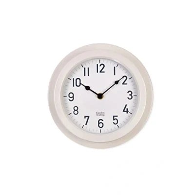 Image of Garden Trading Tenby Clock Crafted in Powder Coated Steel Indoor And Outdoor Use Depth 4.7 X Diameter 22cm