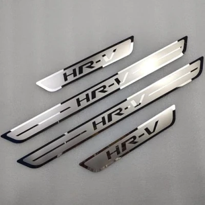 Image of QFYANXUAN 4 Pcs Car Door Sill Scuff Plate for Hon da HRV HR V 2015 2021 2022 2023 2024, Stainless Steel Kick Plates Threshold Styling Accessories
