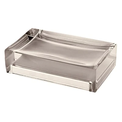 Image of Gedy Auckland, Measures &amp; Weight: 3X11X7 CM 0.15 kg, Solid soap Holder Made Transparent Resin, Taupe Finish, R&amp;D Design, Handmade, 2 Year Warranty, Unica