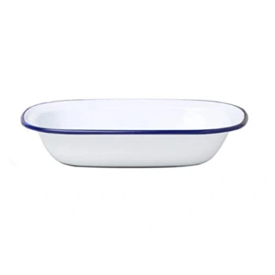 Image of Dunlevy Enamel Pie Dish Roasting Tray Plate Serving Roaster Casserol Pan (Pie 28cm)