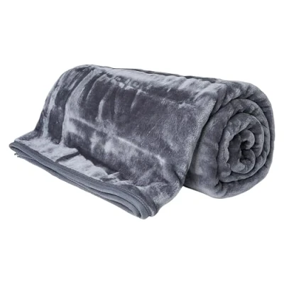 Image of Rohi Luxury Fleece Throw Blanket Double Super Soft Warm &amp; Fluffy Grey for Sofa Bed Couch 150x200cm