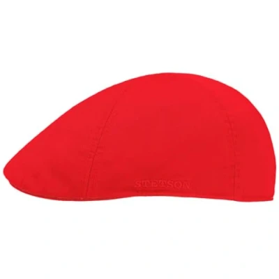 Image of Stetson Texas Cotton Flat Cap with UV Protection 40+ Peaked Ivy Solid Color for Spring/Summer red XL (60 61 cm)