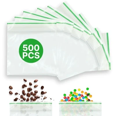 Image of 500 Grip Seal bags 60 X 80mm Small Clear Resealable Plastic Polythene Packaging for Food Storage Reusable Strong zip lock Jewellery (60 80)