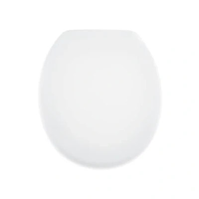 Image of Blue Canyon Contract Thermoplastic Toilet Seat with Non Slip Bumpers &amp; Heavy Duty Stainless Steel Hinges Soft Close Button Quick Release Seats Universal Fixings (White)