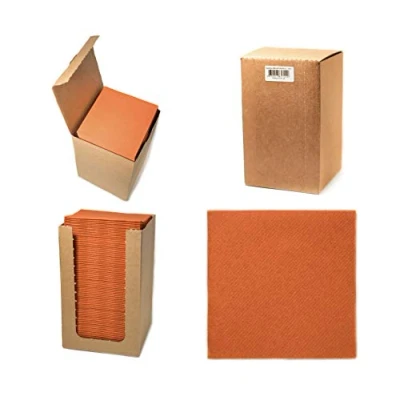 Image of Alvotex Chic Airlaid 100 Cocktail Napkins, 1/4 Fold Fabric Like, Disposable Napkin, Terracotta, 20 x cm