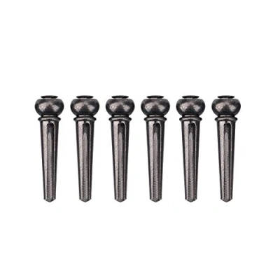 Image of 6Pcs/Set Guitar Pin Durable Brass Acoustic String Bridge Peg Instrument Replacement Parts (Black)