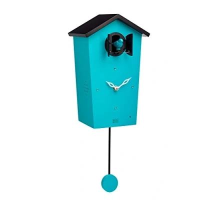 Image of KOOKOO BirdHouse Petrol, modern cuckoo clock with 12 natural bird voices or call
