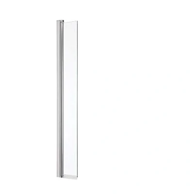 Image of Milano Portland 1400mm x 250mm Chrome Shower Bath Splash Guard Glass Screen