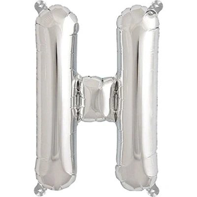 Image of 16&quot; Silver Letter H Foil Balloons Air Filled Self Inflating Birthday Anniversary Wedding Party Banner Decorations