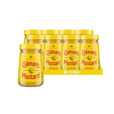 Image of Colman&#039;s Original English Mustard made with double milled, superfine condiment for spicing up your meals 8x 170 g