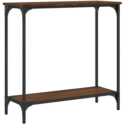 Image of vidaXL Console Table Brown Oak 75x30.5x75 cm Engineered Wood