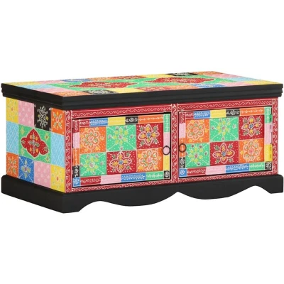 Image of vidaXL Coffee Table Multicolour 90x50x40 cm Solid Wood Mango