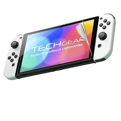 Image of TECHGEAR Switch OLED Anti Glare Screen Protectors [Pack of 5] MATTE LCD Protector Guard Covers with Cleaning Cloth &amp; Applicator Card Compatible for Nintendo 7&quot; 2021
