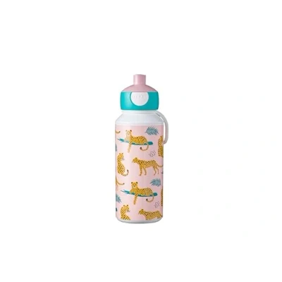 Image of Mepal Drinking Bottle Pop Up Campus Leak Proof Drink For School BPA Free &amp; Dishwasher Safe 400 ml Leopard