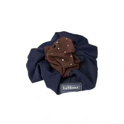 Image of LeMieux Scrunchie with Crystal Hair Net Navy/Brown