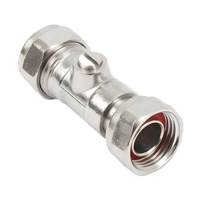 Image of 22mm Chrome Service Valve (Known as isolating Valve/Isolation / with Screwdriver Slot/isolating Also Available in 15mm)