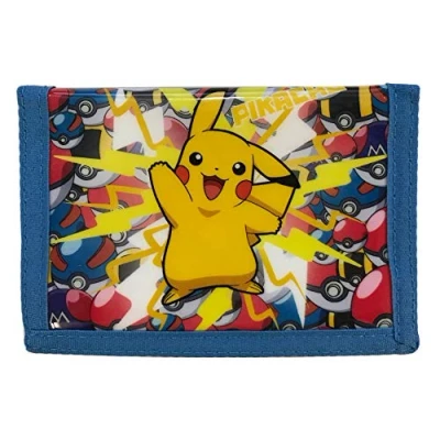 Image of Pikachu Pokemon Lightning Strike! Coin &amp; Card Tri Fold Wallet