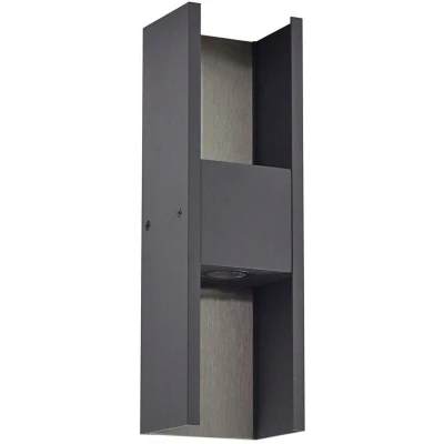 Image of Lucande LED outdoor wall light Lavrin, black/grey, aluminium