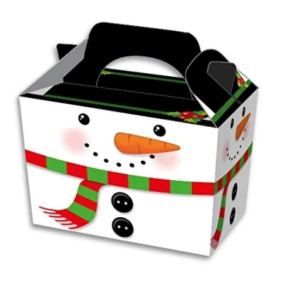 Image of SNOWMAN Party Boxes PACK OF 10 Children/Kids Carry Food Meal Fun Picnic Birthday Wedding Favour / Baby Shower Box Loot Bag