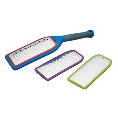 Image of Colourworks 3 in 1 Cheese Grater, Plastic/Stainless Steel, Multi Colour, 7.5 x 28 cm