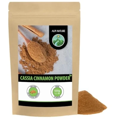 Image of Ground Cinnamon Cassia (500g, 1.1lb), Powder, 100% Pure, Gently Dried and Ground, Naturally Without additives, Vegan
