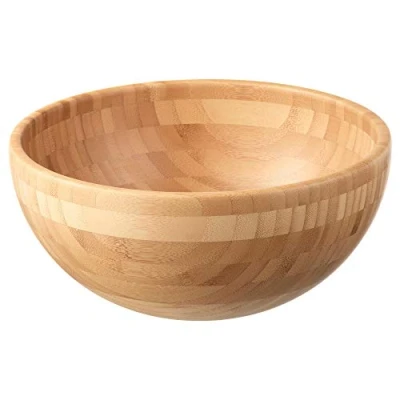 Image of Ikea Blanda Matt Bamboo Serving Bowl 1 Liter (Brown, 28 Cm/11&quot;).