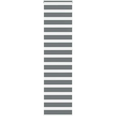 Image of vidaXL Zebra Blind Dark Grey 60x230 cm Fabric Width 55.9 Polyester