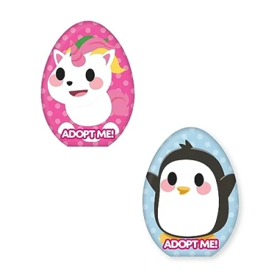 Image of Character World Official Adopt Me Cushion Pop Design Egg Shaped 40x30cm Unicorn and Penguin Pillow Perfect for the Bedroom or on Sofa