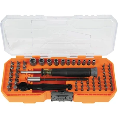 Image of Klein Tools 32787 64 Piece Micro Ratchet Bit Precision Driver Set with Modular Case, Magnetic, Precision, Standard Bits and Nut Drivers