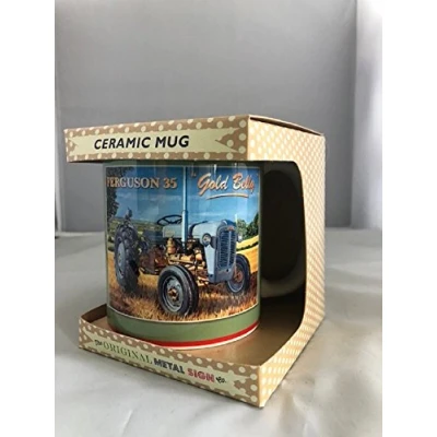 Image of Original Metal Sign Co Ferguson 35 Gold Belly Tractor Classic Retro Art Ceramic Mug in Gift Box