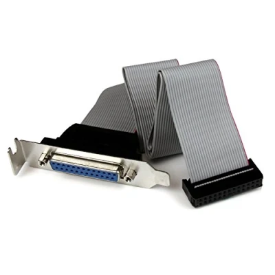 Image of StarTech.com PLATE25F16LP Low Profile 16in Parallel Port Header Cable Adapter with Bracket, DB25 to IDC26 Bracket DB 25 (F) IDC 26