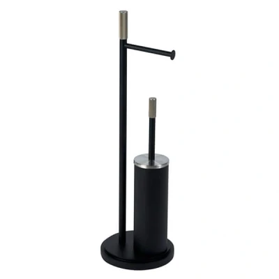 Image of Showerdrape Chester Black Toilet Roll Holder &amp; Brush Combination