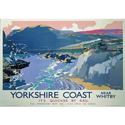 Image of Inga Yorkshire Coast Railway Advertising METAL SIGN Wall Plaque Art Vintage Retro TIN 8x12 inches