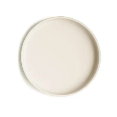 Image of Mushie Classic Silicone Suction Plate Non Slip Baby Divided for Babies &amp; Toddlers Material: Food Grade Dishwasher Microwave Safe (Ivory)