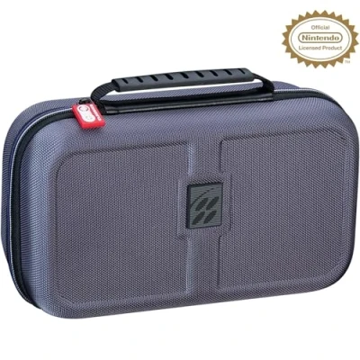 Image of Officially Licensed Nintendo Super Entertainment System Carrying Case Protective Deluxe Travel Grey Ballistic Nylon Exterior Official Product