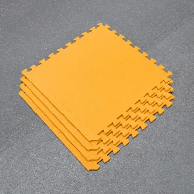 Image of METIS Interlocking Floor Gym Mats │ 60cm² Tiles EVA Foam Padding (Orange, Pack of 16)