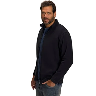 Image of JP 1880 Men&#039;s Big &amp; Tall Zip Front Fleece Jacket black XXXXXX Large 705552 10 6XL