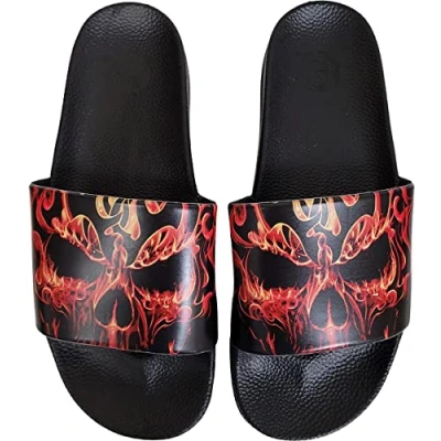 Image of Spiral Skull Blast Slides Athletic Sandals L