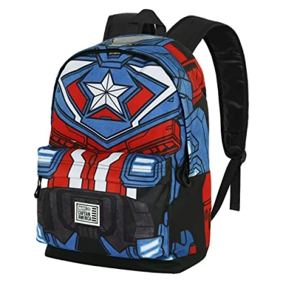 Image of Marvel Captain America Tekk Costume FAN HS Backpack 2.0, Blue, 18 x 30 41 cm, Capacity 22 L