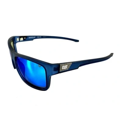 Image of Caterpillar Men&#039;s Coder Polarized Sunglasses Square, Matte Navy Crystal, 60 mm