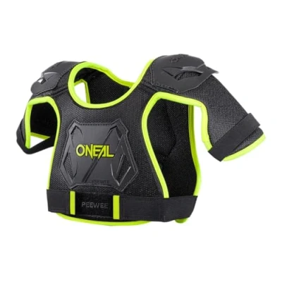 Image of O&#039;NEAL Peewee Chest Guard Children&#039;s Chest/Shoulder Protector Black/Yellow Oneal Size XS/SM