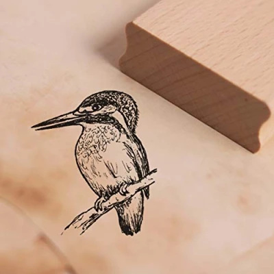 Image of Kingfisher Rubber Stamp Approx. 38 x 44 mm