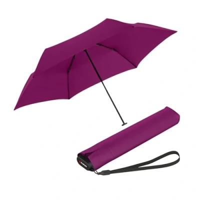 Image of Knirps Ultra US.050 Slim Manual Pocket Umbrella Light and Flat Storm Proof Windproof 21 cm, berry, S