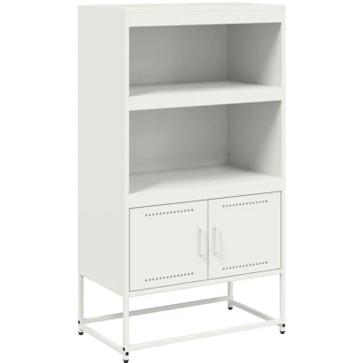 Image of vidaXL Highboard White 68.5x38.5x123.5 cm Steel