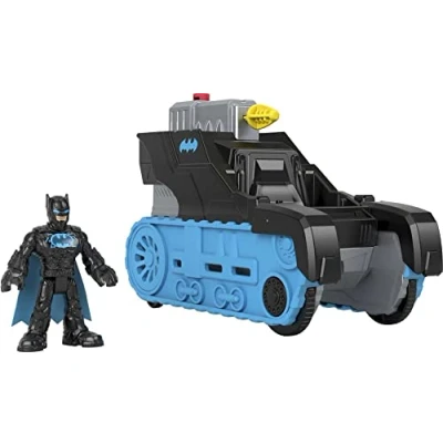 Image of ​Fisher Price Imaginext DC Super Friends Bat Tech Tank, push along vehicle with Batman figure for preschool kids ages 3 to 8 years